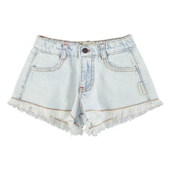 Piupiuchick - Distressed Denim-Shorts | Washed Blue