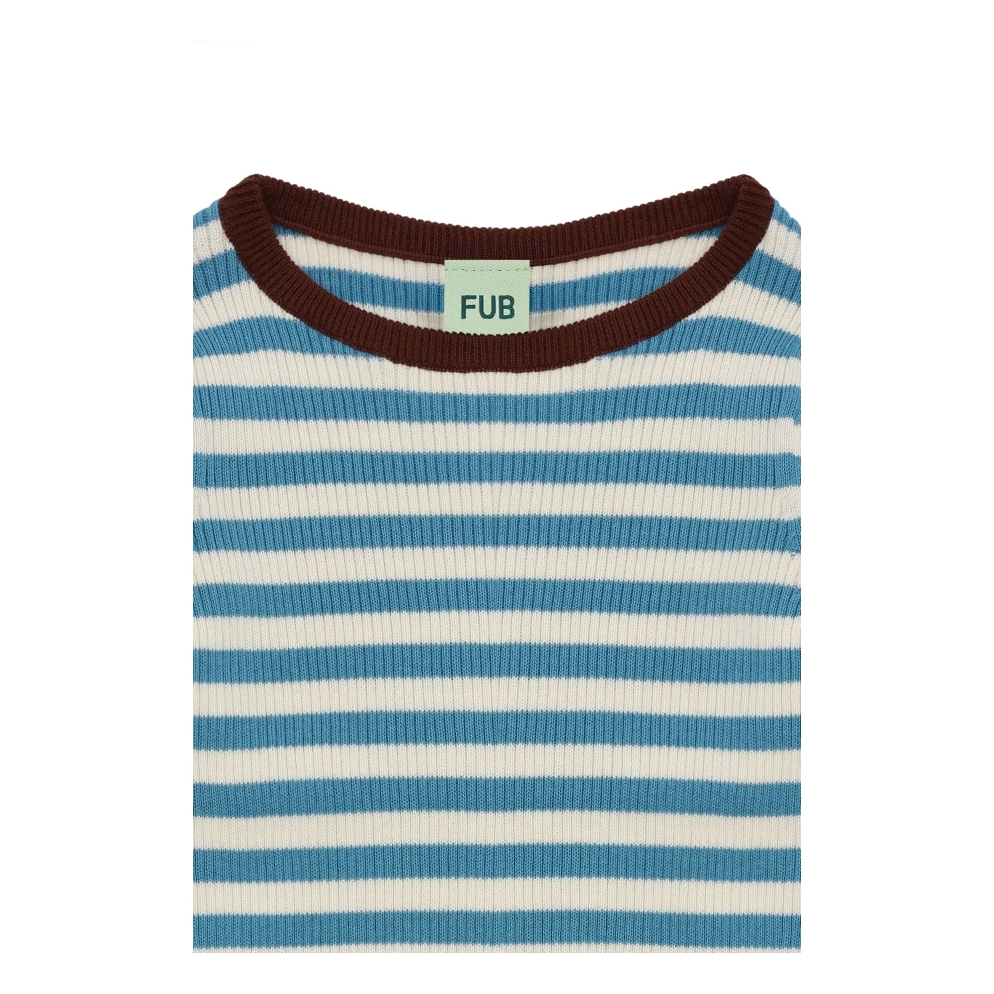 FUB - Organic Cotton Fine Knit Ribbed Sweater | Azure Blue