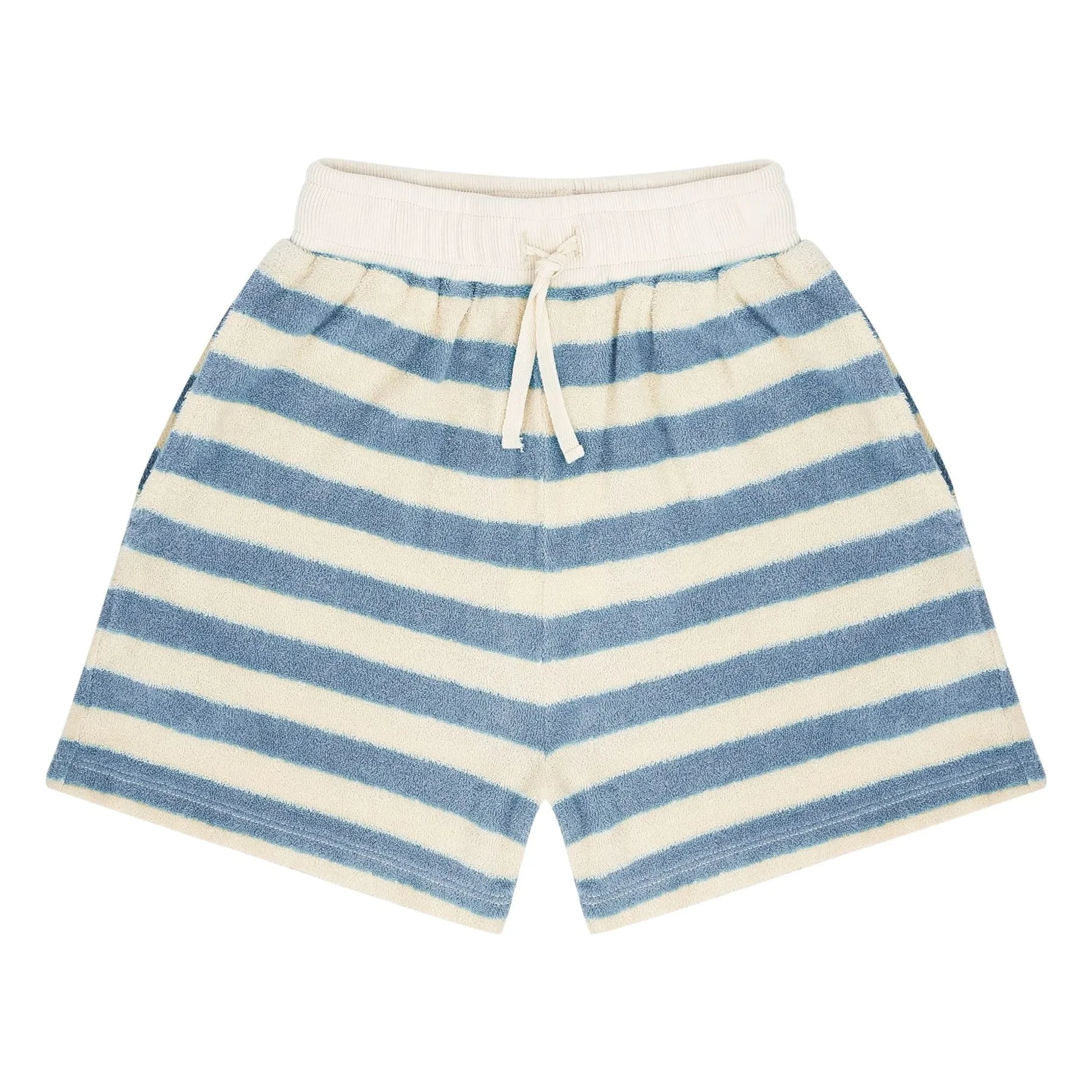 Jenest - Robin Striped Organic Cotton Terry Shorts | Blue