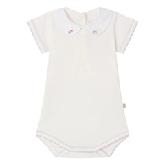 Bonpoint – Body aus Bio-Baumwolle mit Schwanenmotiv | Creme