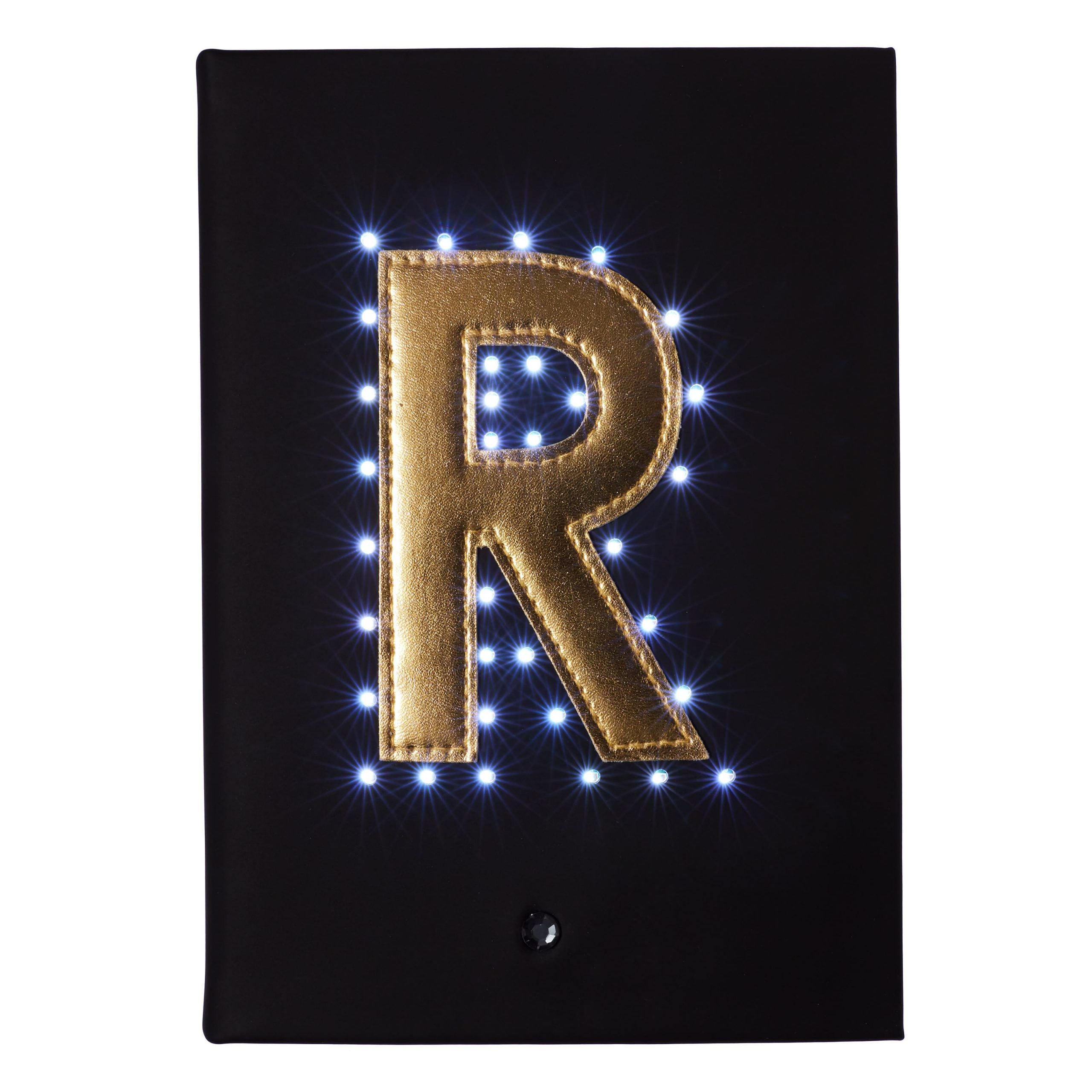 Smiggle - Işıklı Alfabe Harfli Siyah A5 Defter-Dinossi