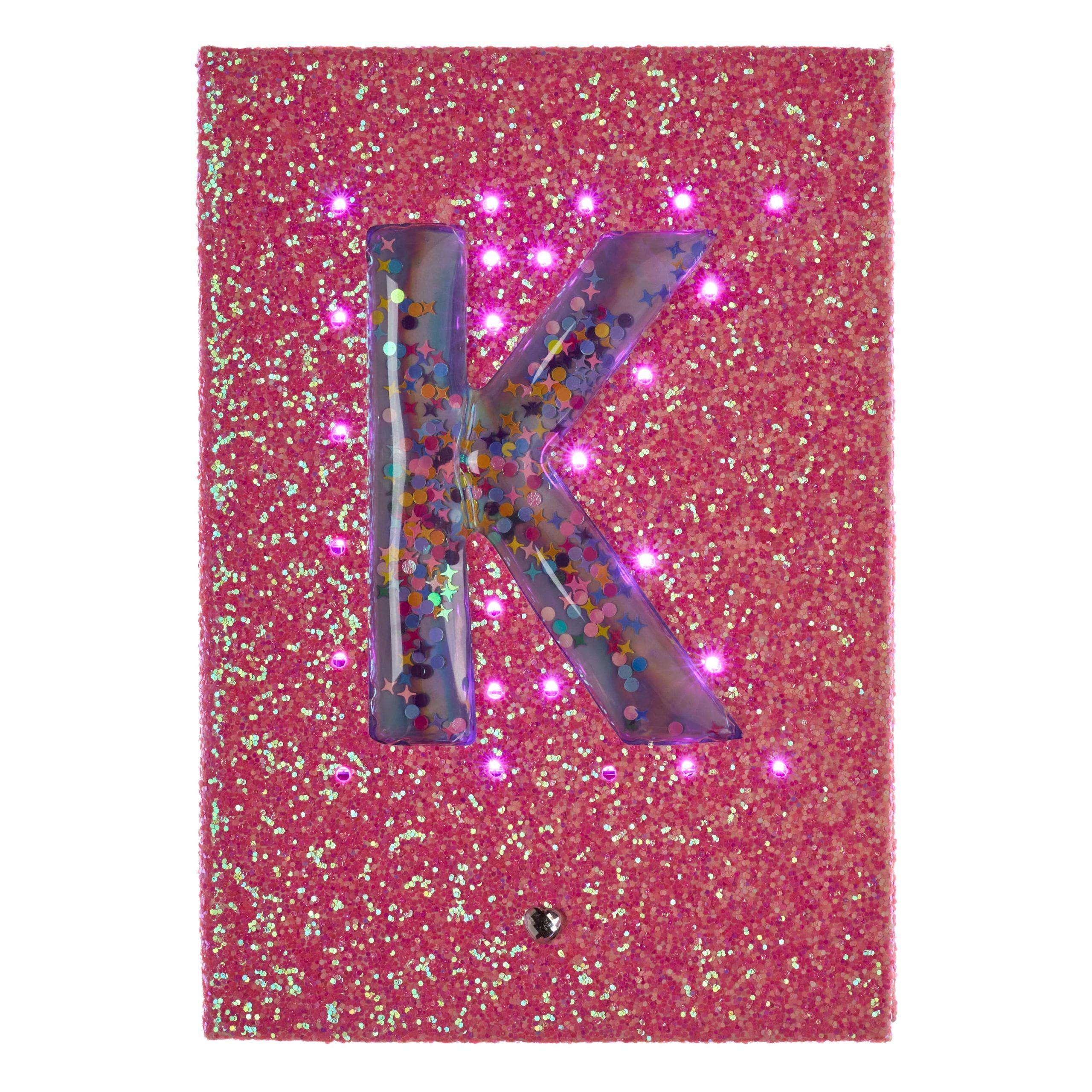 Smiggle - Işıklı Alfabe Harfli Pembe A5 Defter-Dinossi