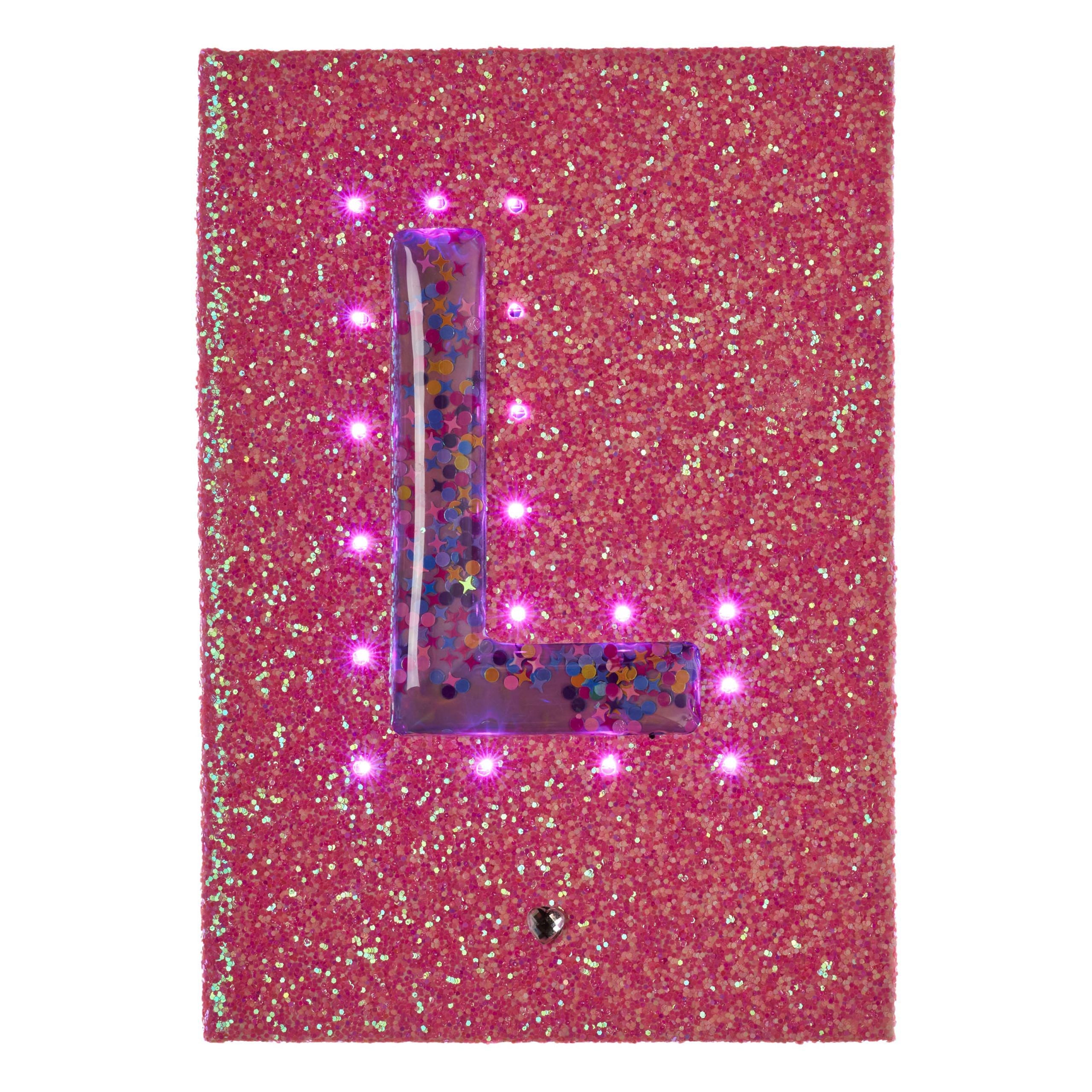 Smiggle - Işıklı Alfabe Harfli Pembe A5 Defter-Dinossi