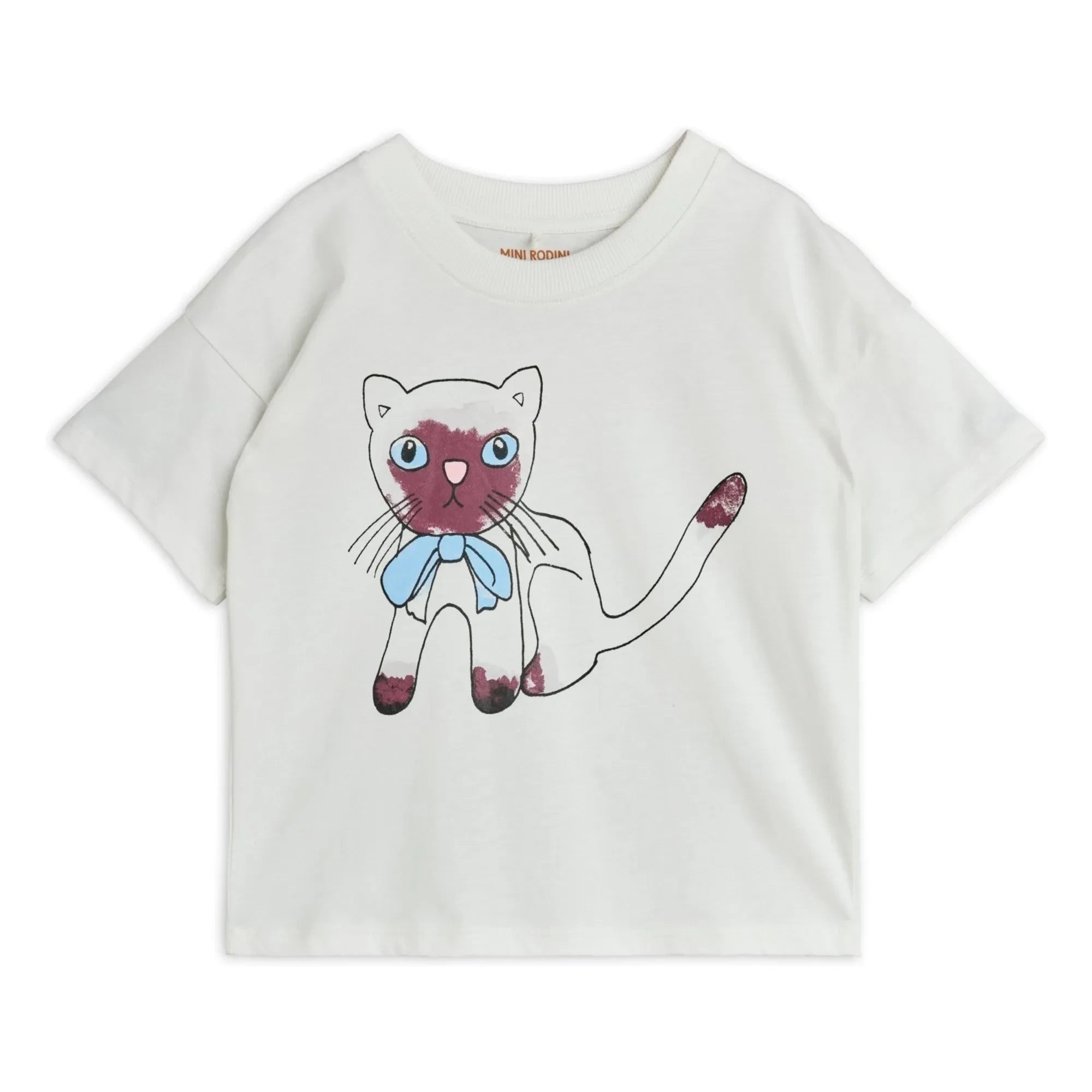 Mini Rodini - Siamesisches T-Shirt aus Bio-Baumwolle | Weiß
