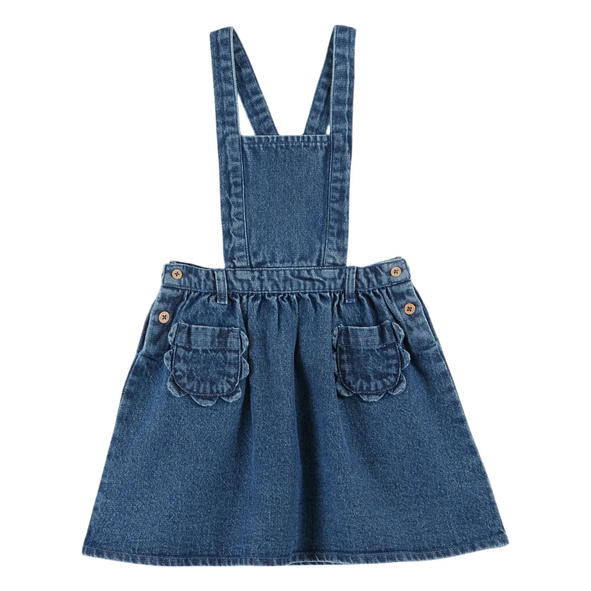 Emile et Ida - Denim Bib Dress | Blue