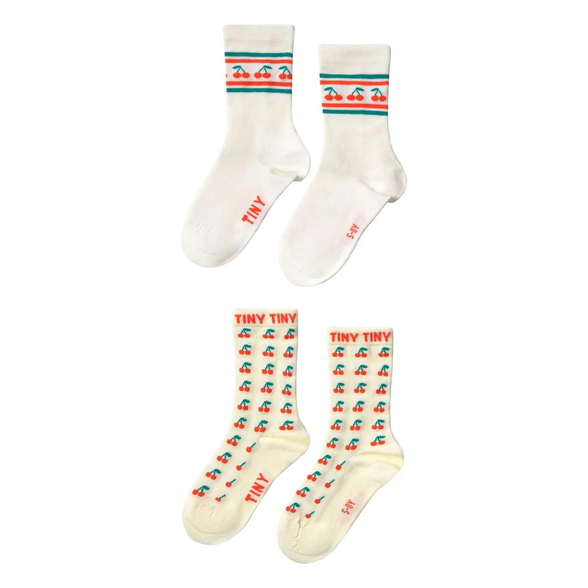 Tinycottons - Kirschsocken, 2er-Pack | Blassgelb