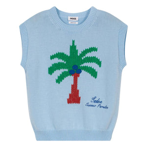 Indee - Ärmelloser Vaucluse Palm Pullover | Hellblau