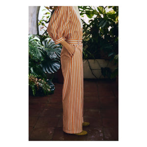 Maria de la Orden - Romeo Gestreifte Baumwollhose | Orange