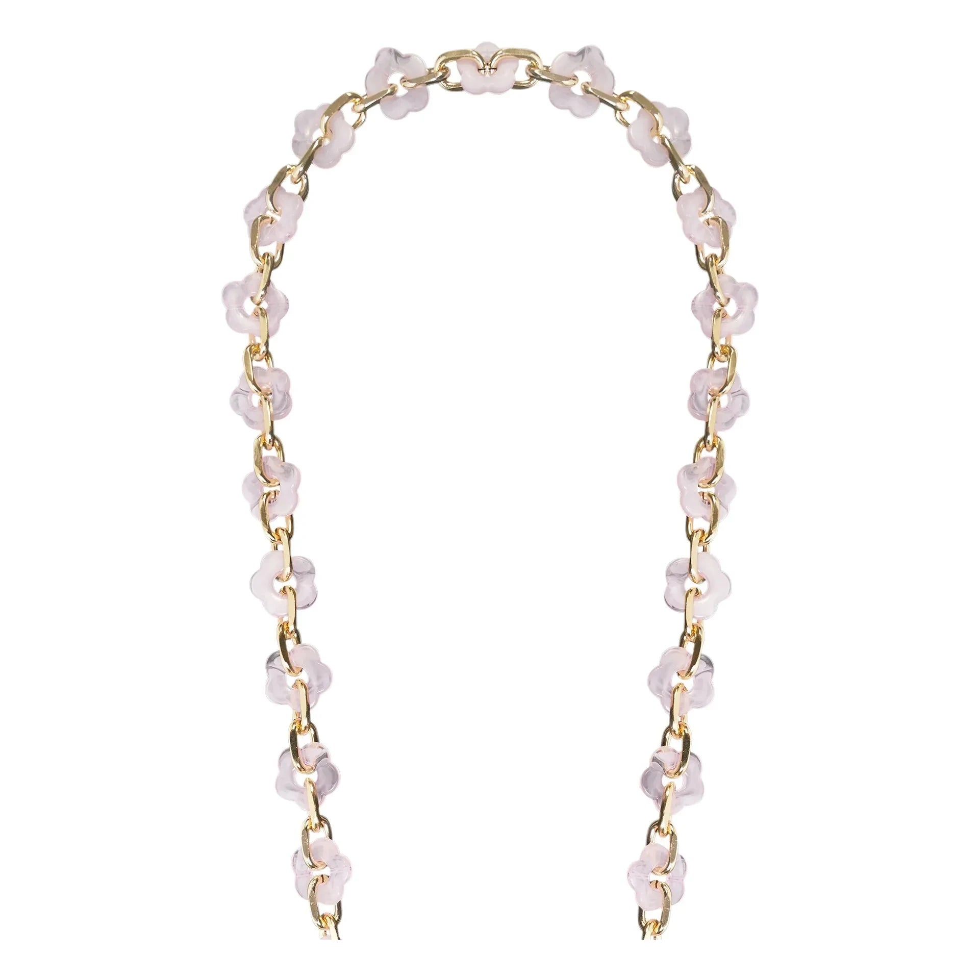 LaCoqueFrançaise - Cassy Lange Kette Blumen 120 cm | Rosa