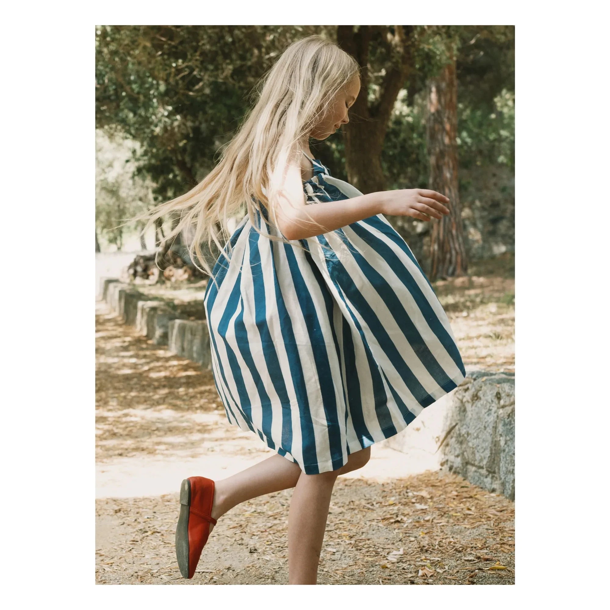 Tinycottons - Leinen gestreiftes trägerloses Kleid | Blau