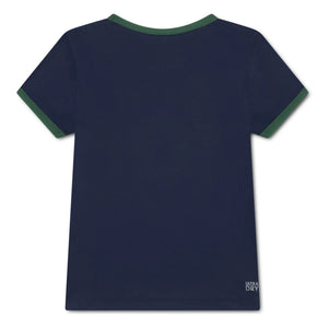Lacoste - Contrast Collar Recycled Fiber Sports T-Shirt | Navy Blue