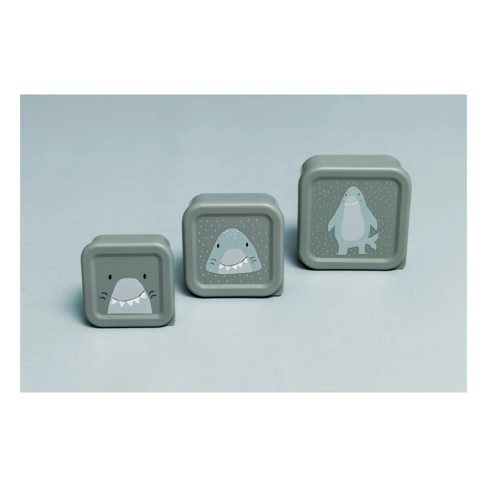 Trixie - Mr. Shark 3-Piece Snack Boxes | Gray Blue