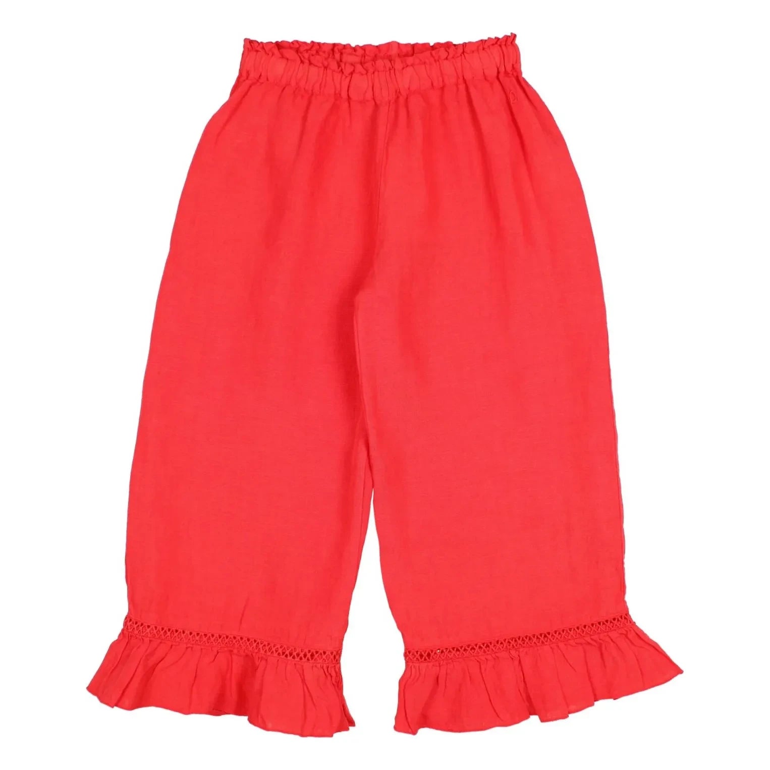 Búho - Linen Ruffled Pants | Red