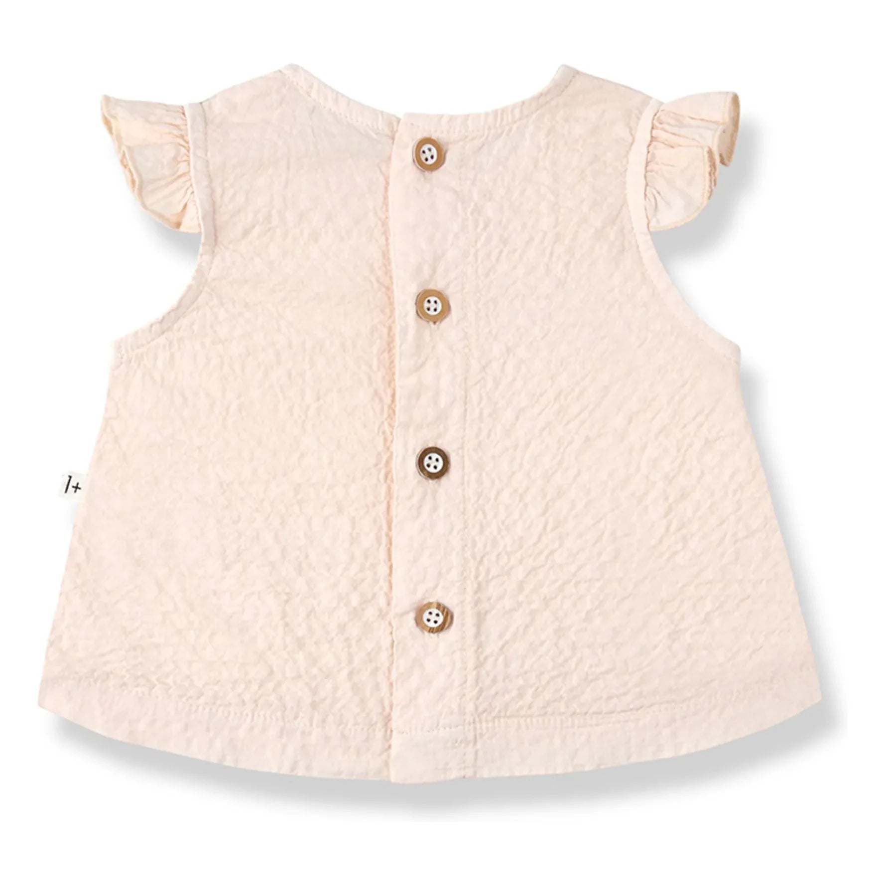 1+ in the family - Apolonia Seersucker Blouse and Bloomer Set | Beige Pink