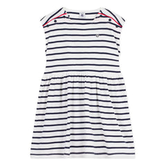 Petit Bateau - Çizgili Kolsuz Elbise | Beyaz