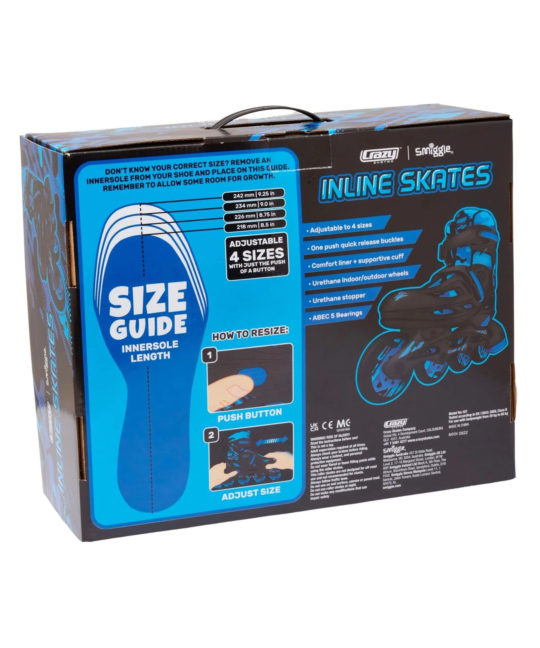 Smiggle - Funky Inline Ayarlanabilir Çocuk Pateni-Dinossi