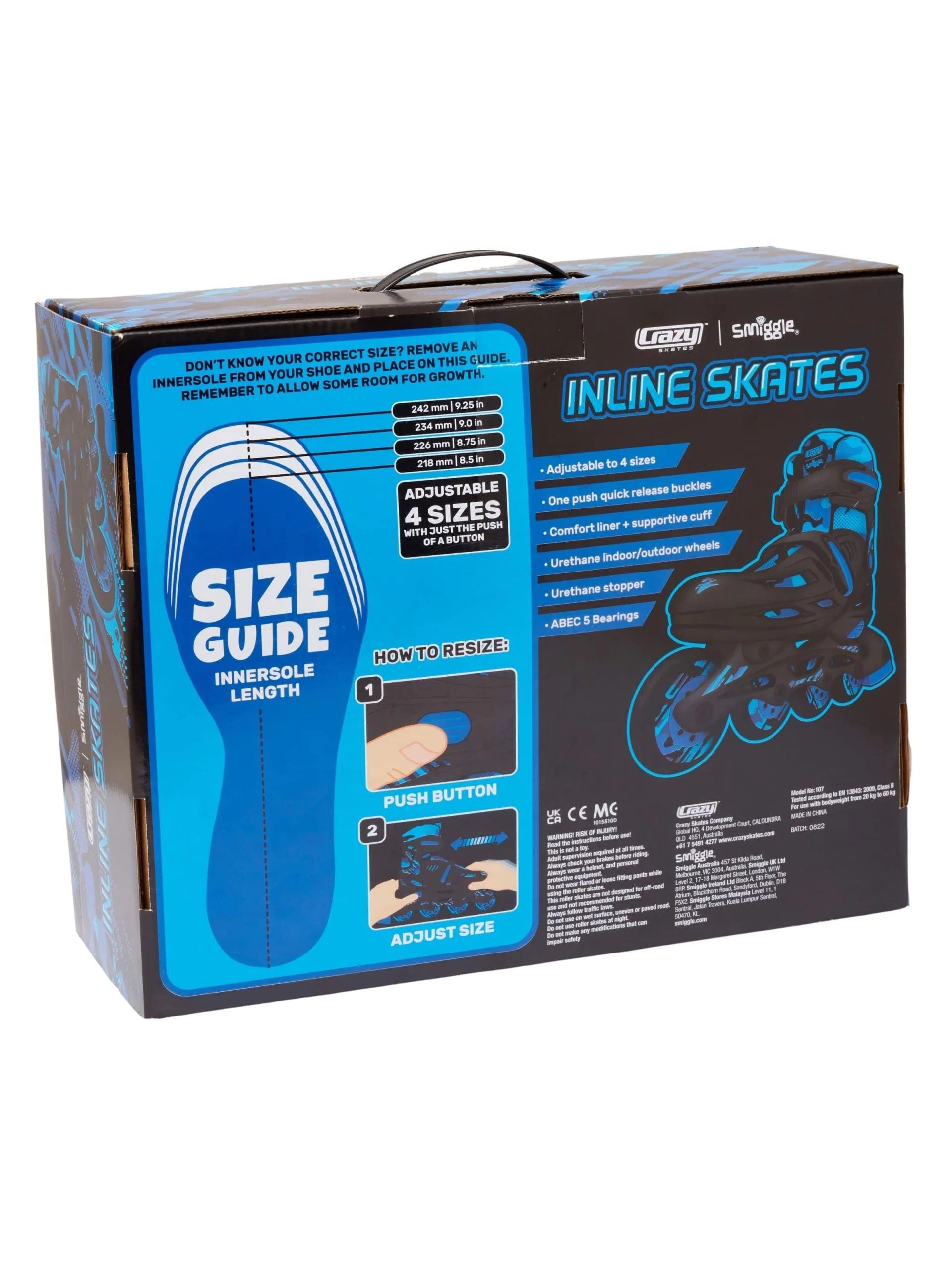 Smiggle - Funky Inline Ayarlanabilir Çocuk Pateni-Dinossi