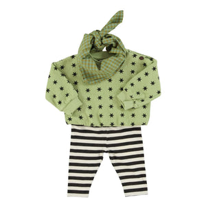 Piupiuchick - Stern-Sweatshirt aus Bio-Baumwolle mit Kordelzug | Grün