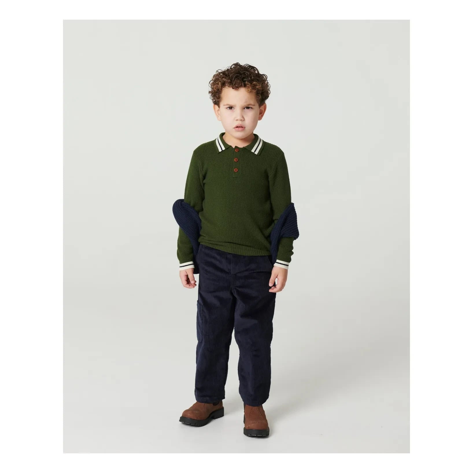 Copenhagen Colors - Organic Cotton Knit Polo T-Shirt | Green