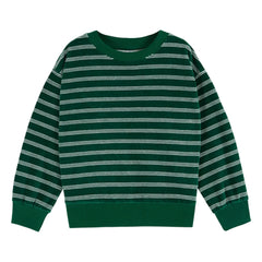 Emile et Ida - Gestreiftes Sweatshirt aus Bio-Baumwolle | Grün
