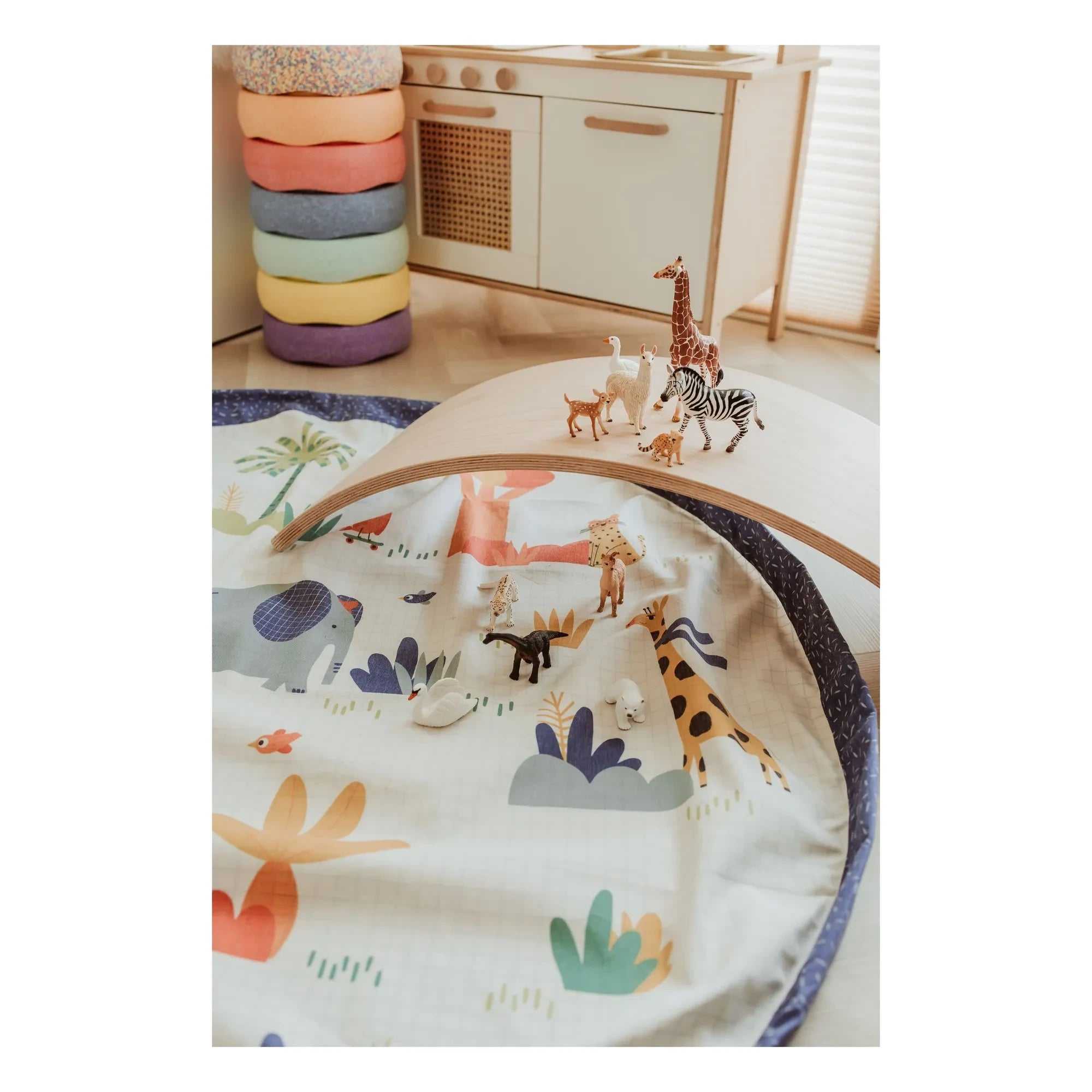 Play and Go - Noomad Puce et Pilou Tasche/Spielmatte - Play&Go x Moulin Roty | Blau