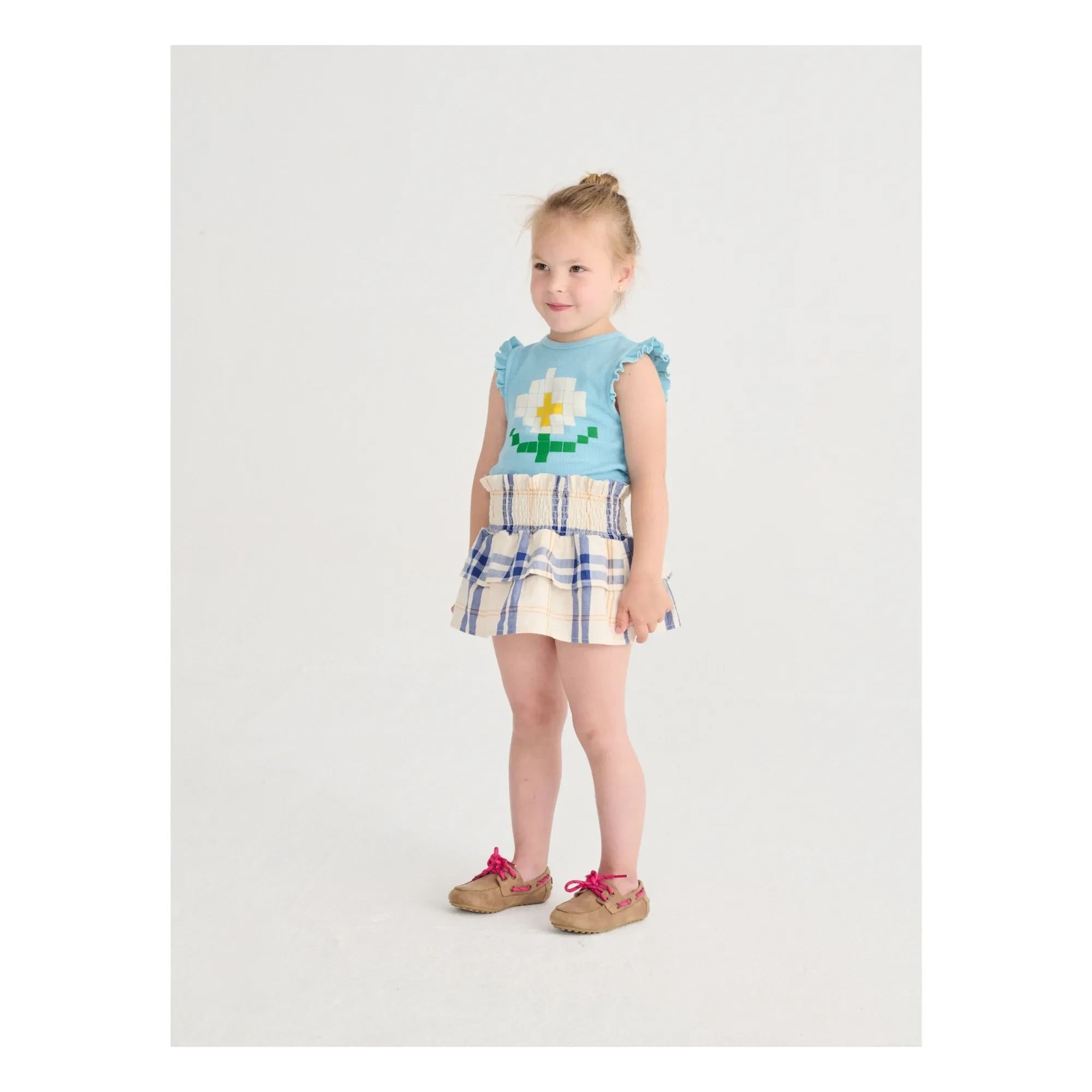 Bobo Choses - Tartan Etek Organik pamuk | Beyaz