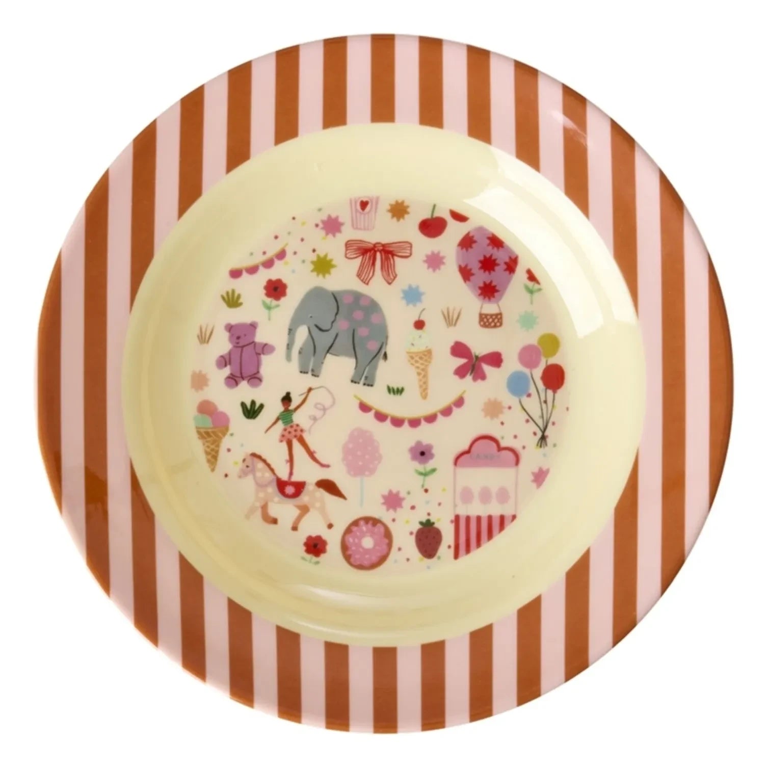 Rice - Fun Fair Melamin Suppenteller | Rosa
