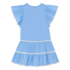 Tartine et Chocolat - Ruffled Lace Dress | Azure Blue