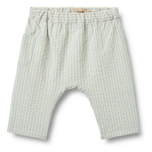 Wheat - Henry Gestreifte Bio-Baumwollhose | Hellblau