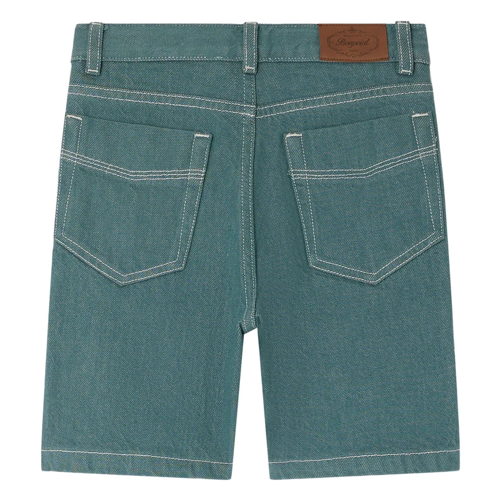 Bonpoint - Elvio Denim Bermuda-Shorts aus Bio-Baumwolle | Smaragdgrün