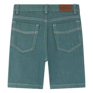 Bonpoint - Elvio Denim Bermuda-Shorts aus Bio-Baumwolle | Smaragdgrün