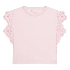 Louise Misha - Malalia besticktes T-Shirt Bio-Baumwolle | Pink