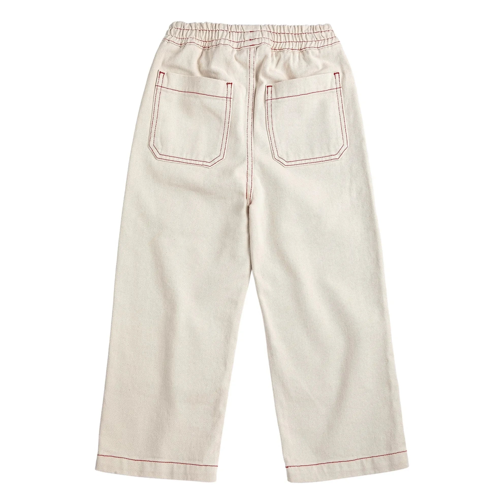 Bobo Choses - Organik Pamuklu Twill Panelli Pantolon | Beyaz