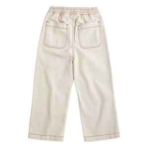 Bobo Choses - Organik Pamuklu Twill Panelli Pantolon | Beyaz