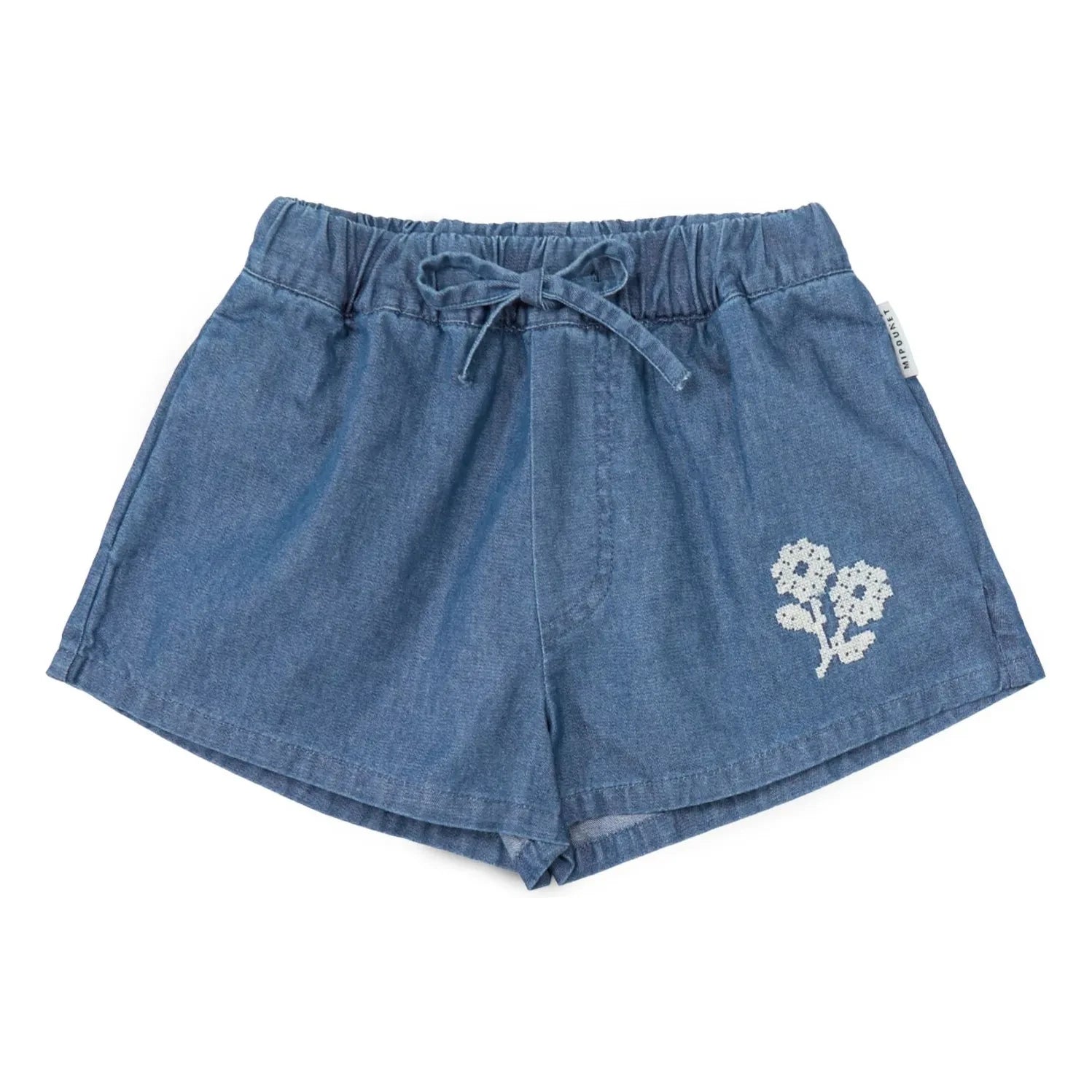 Mipounet - Kısa Denim Amélie Pamuk Çiçekler BCI | Mavi