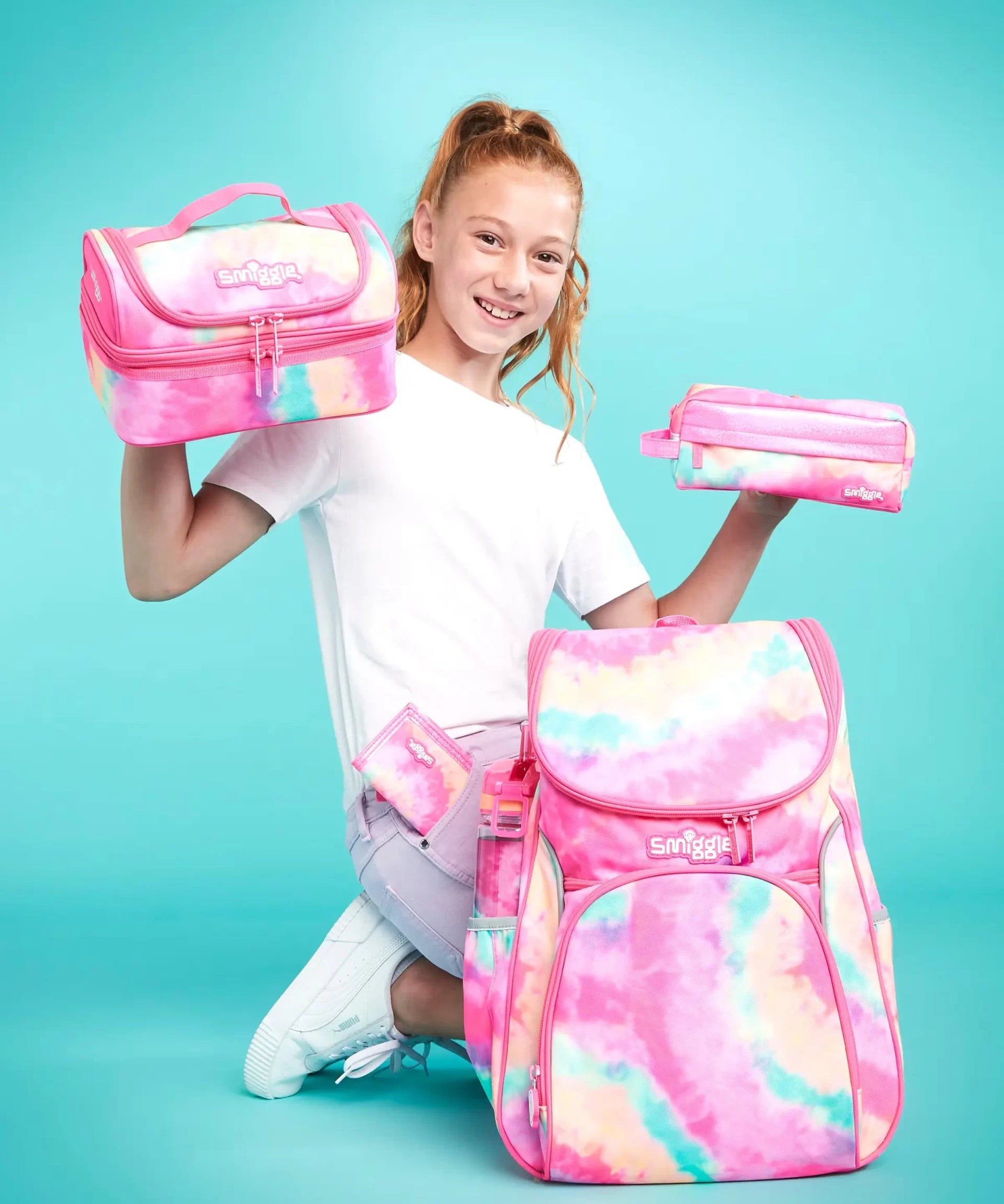 Smiggle - Vivid 5li Okul Çanta Seti-Dinossi