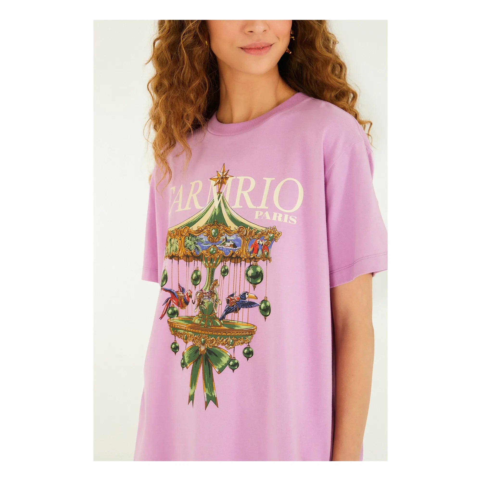Farm Rio - Paris Carousel Tişört | Lila