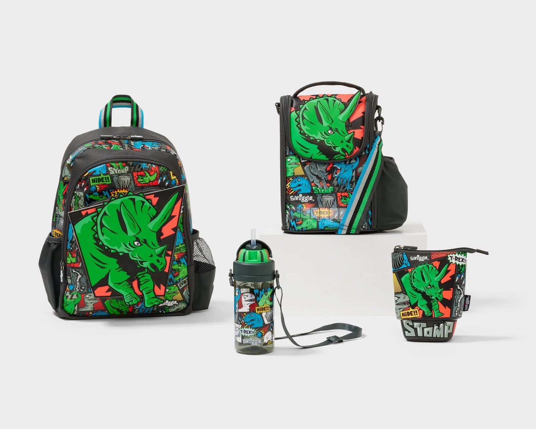 Smiggle - Happy Tales Anaokulu 4lü Çanta Seti-Dinossi