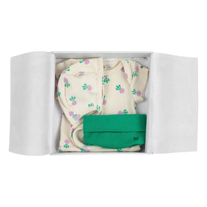 Bobo Choses - Organic Cotton Beguiled Bodysuit and Beetroot Shorts Set | Ecru