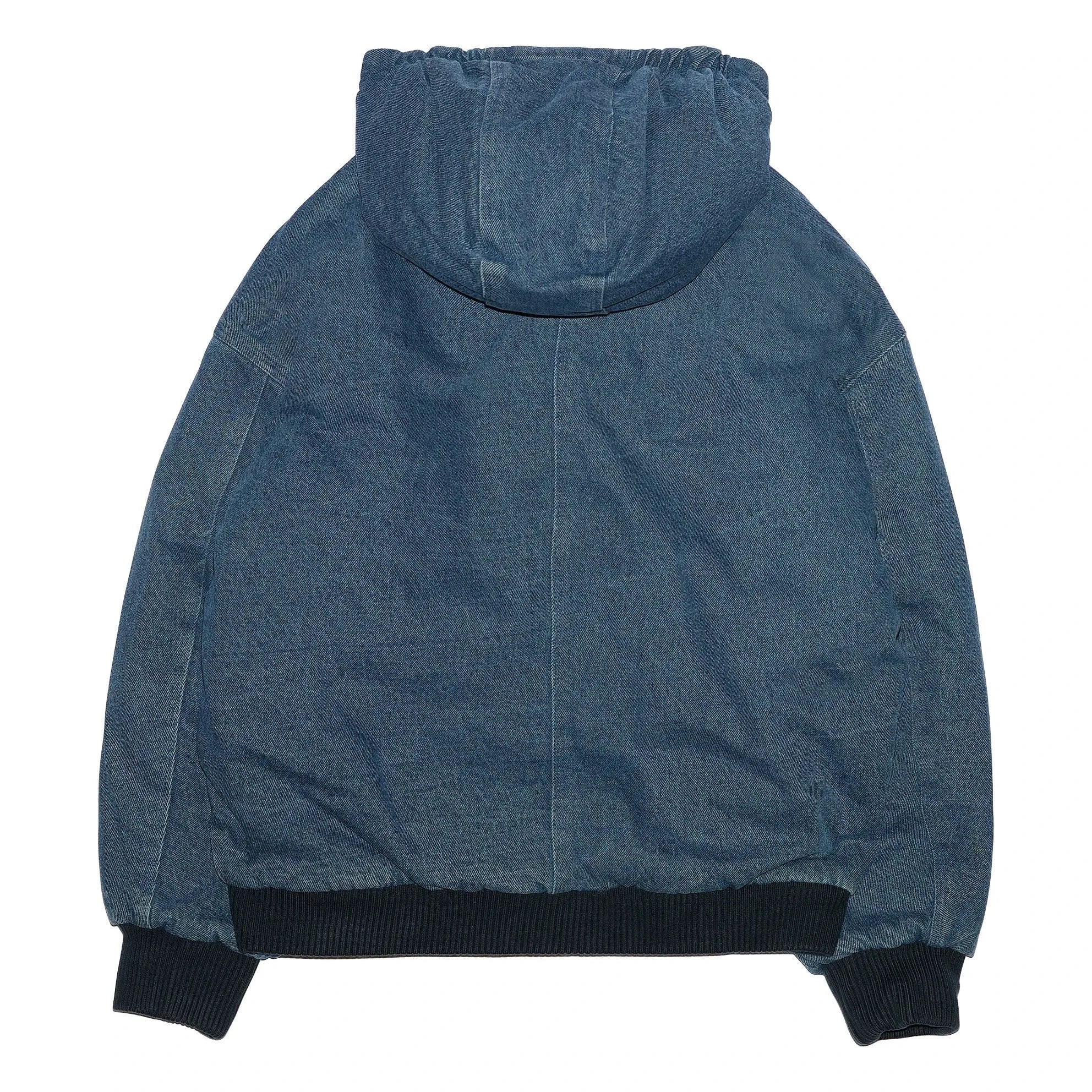 Hundred Pieces - Kapuzenjacke aus mattem Denim | Denim-Blau