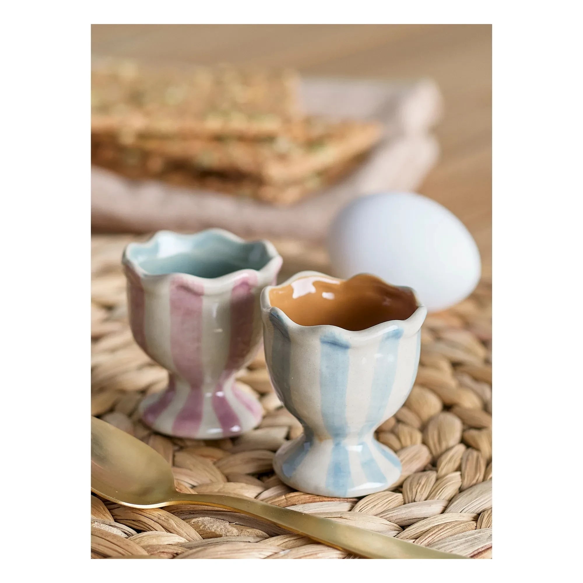 Bloomingville - Willa Taş Çömlek Yumurta Bardakları - 2'li Set