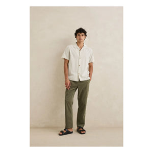 Rhythm - Striped Holiday Short Sleeve Shirt | Cream
