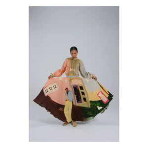 CORD - Satin Cotton Skirt | Peach