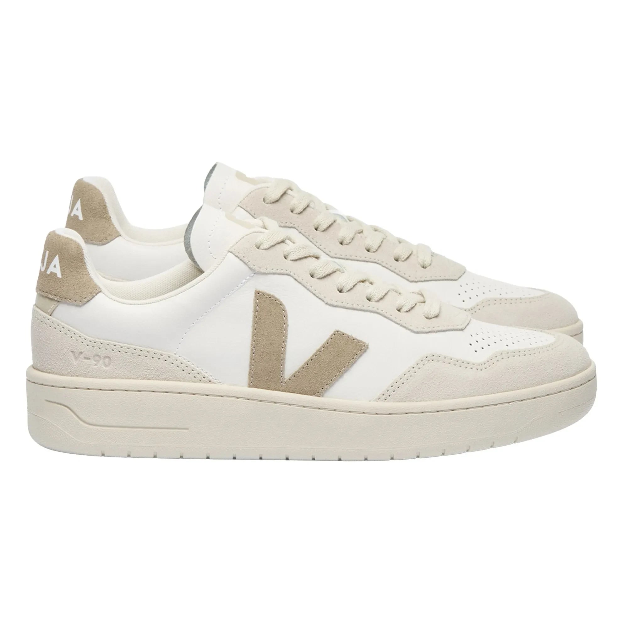 Veja - V-90 Leather O.T. Sneakers | Taupe Brown