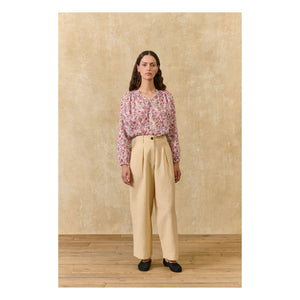 Louise Misha - Federica Linen and Cotton Pants | Ivory