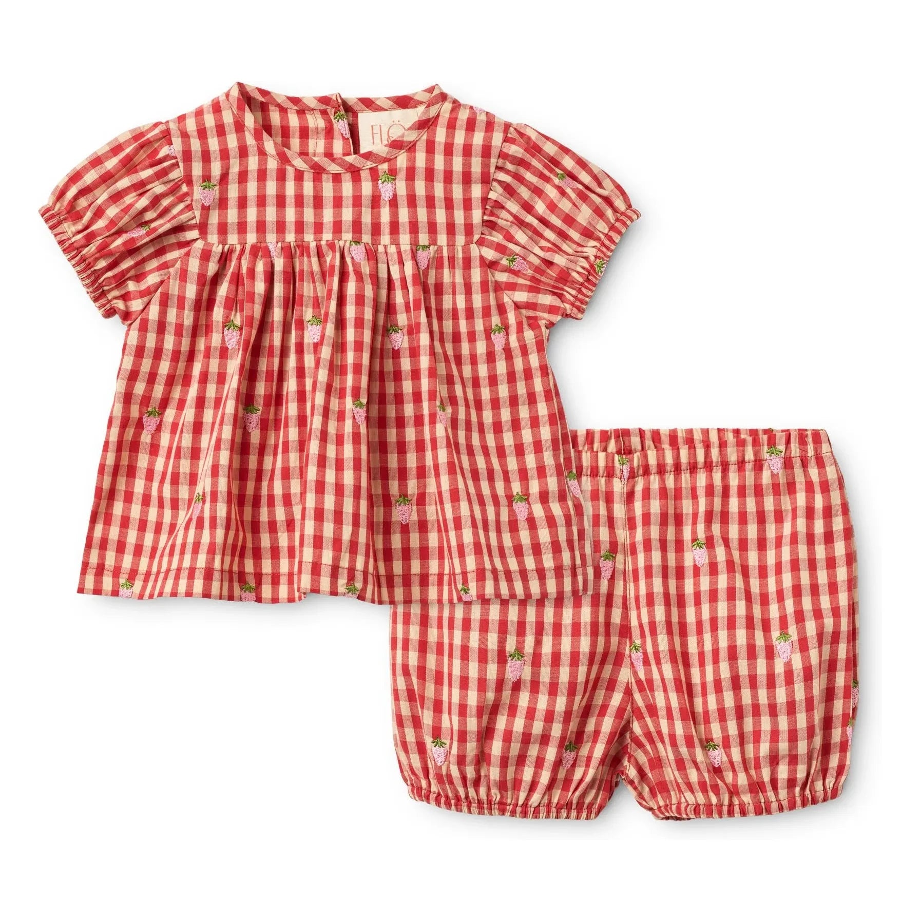 Flöss - Molly Vichy Blouse and Shorts Set | Red