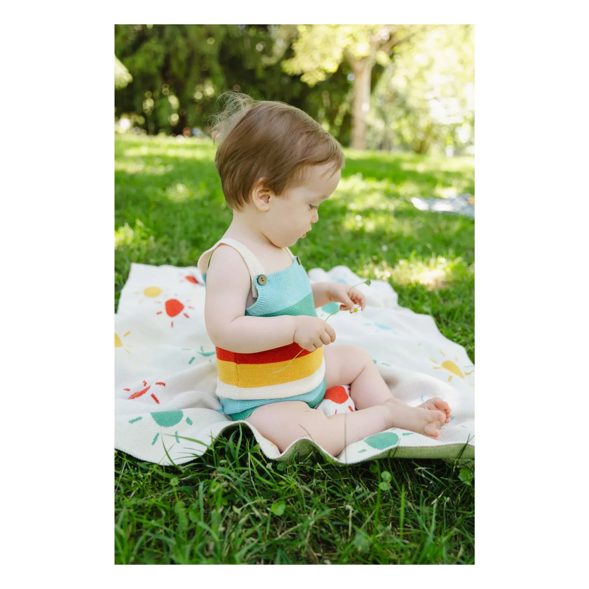 Bayiri - Rainbow Organic Cotton Romper | Turquoise