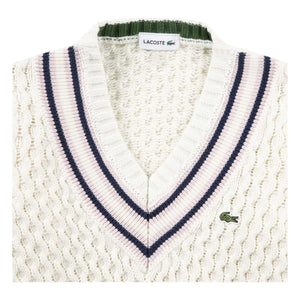 Lacoste - Organik pamuklu kablo örgü kazak | Ekru
