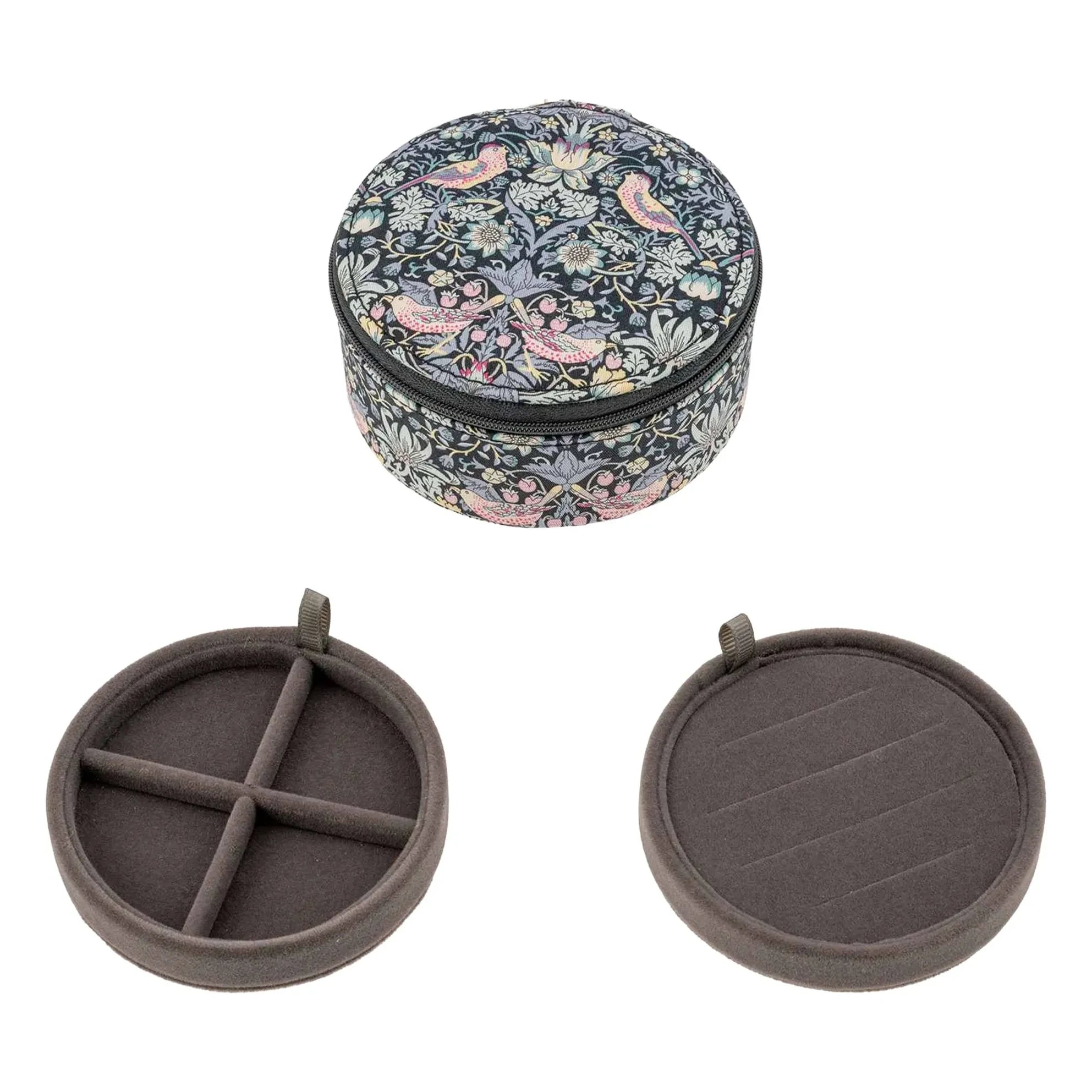 Bon Dep - Runde Schmuckdose MW Liberty Strawberry Thief | Schwarz