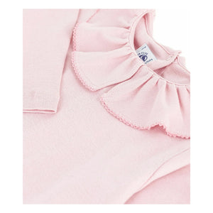 Petit Bateau - Organic Cotton Ruffled Collared T-Shirt | Pink